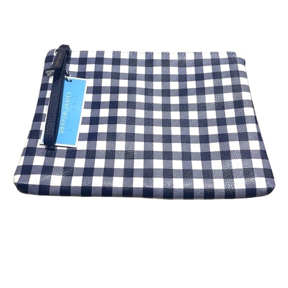 Draper James Blue Checkered Gingham Wristlet Pouch Wallet Bag - NWT Southern - Picture 6 of 15